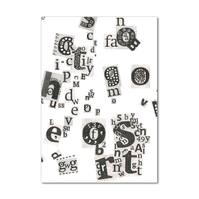 Fotocuadro de cristal elegante para hogar vertical Cartas de un periódico