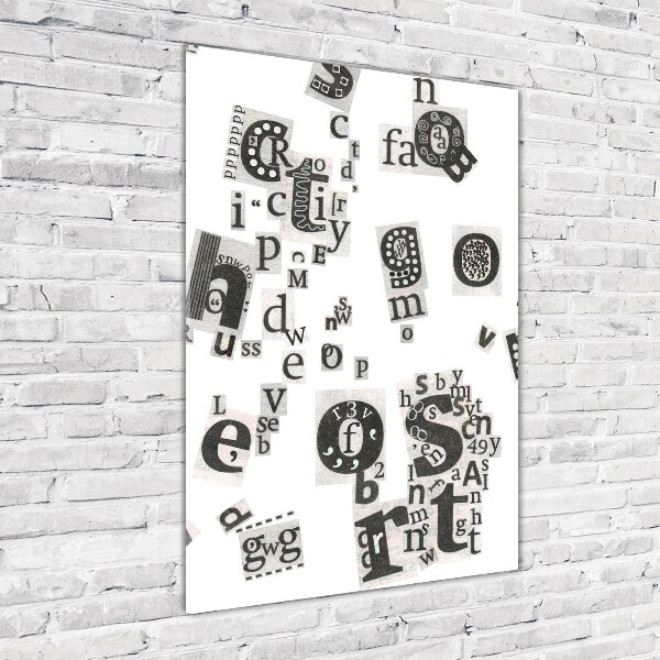 Fotocuadro de cristal elegante para hogar vertical Cartas de un periódico