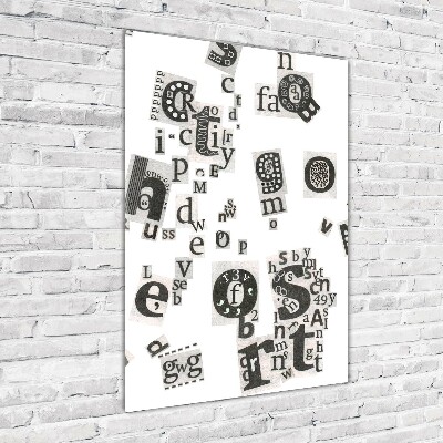 Fotocuadro de cristal elegante para hogar vertical Cartas de un periódico