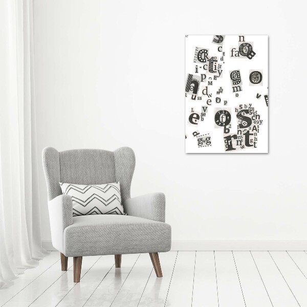 Fotocuadro de cristal elegante para hogar vertical Cartas de un periódico