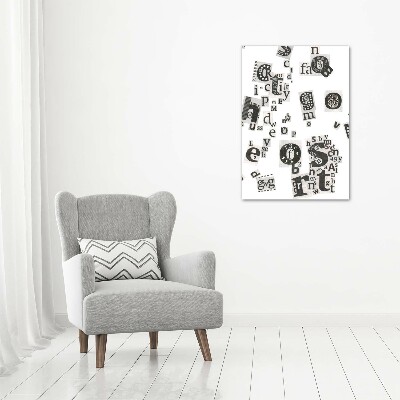 Fotocuadro de cristal elegante para hogar vertical Cartas de un periódico