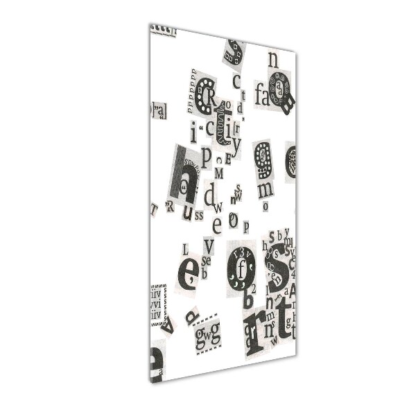 Fotocuadro de cristal elegante para hogar vertical Cartas de un periódico