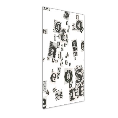 Fotocuadro de cristal elegante para hogar vertical Cartas de un periódico