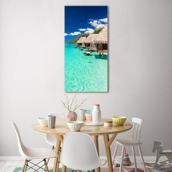 Fotocuadro de cristal elegante para hogar vertical Isla tropical