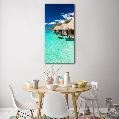 Fotocuadro de cristal elegante para hogar vertical Isla tropical
