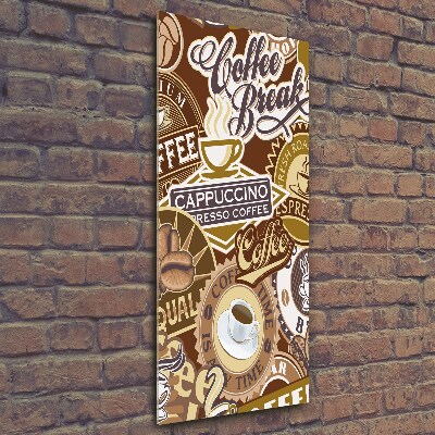 Cuadro de cristal moderno efecto brillo vertical Cafetería