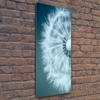 Fotocuadro de cristal elegante para hogar vertical Diente de león