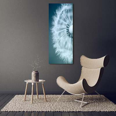 Fotocuadro de cristal elegante para hogar vertical Diente de león