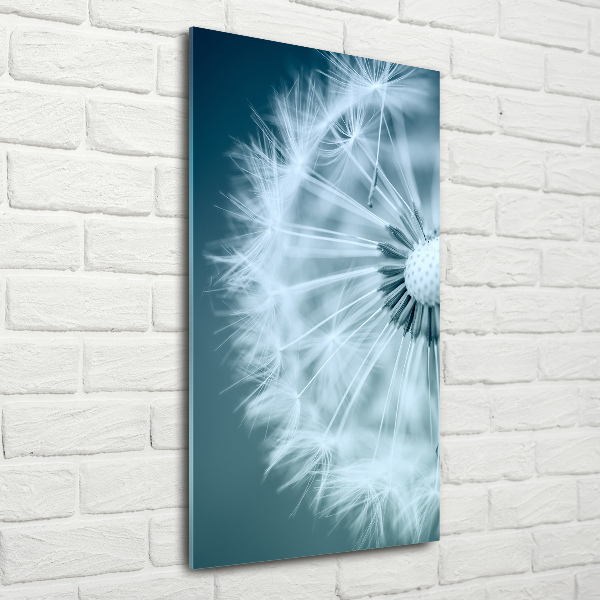 Fotocuadro de cristal elegante para hogar vertical Diente de león