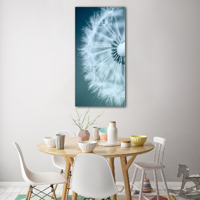 Fotocuadro de cristal elegante para hogar vertical Diente de león