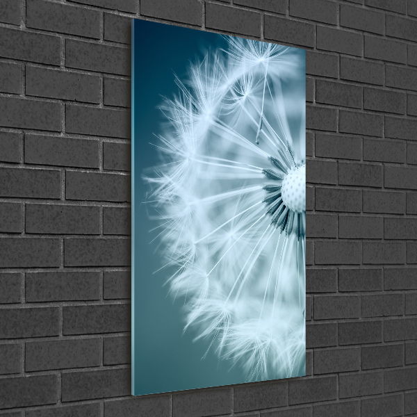 Fotocuadro de cristal elegante para hogar vertical Diente de león