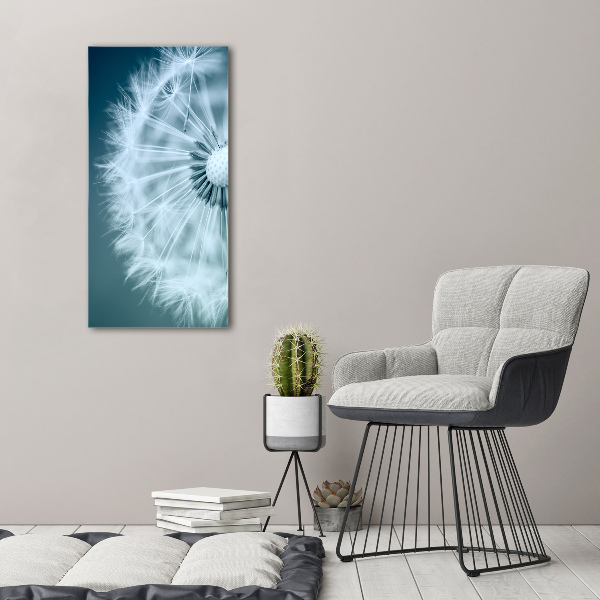 Fotocuadro de cristal elegante para hogar vertical Diente de león