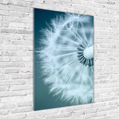 Fotocuadro de cristal elegante para hogar vertical Diente de león