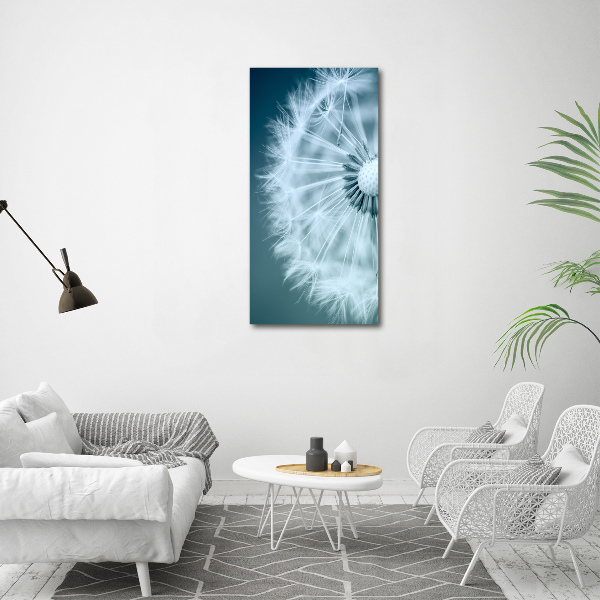 Fotocuadro de cristal elegante para hogar vertical Diente de león