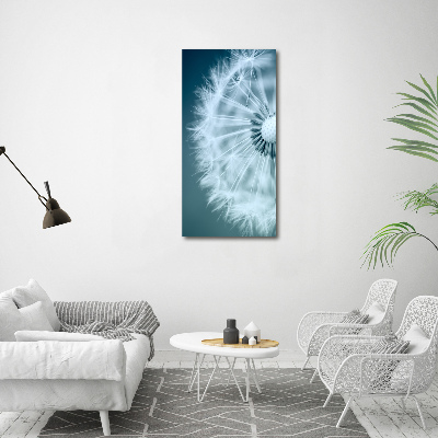 Fotocuadro de cristal elegante para hogar vertical Diente de león