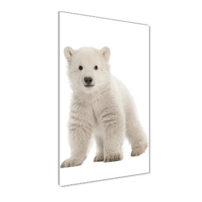 Fotocuadro de cristal elegante para hogar vertical Oso polar