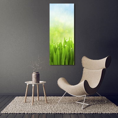 Cuadro de cristal moderno efecto brillo vertical Césped