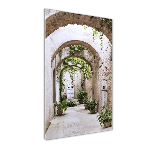 Cuadro de cristal moderno efecto brillo vertical Arcade en el castillo