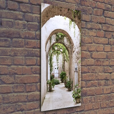 Cuadro de cristal moderno efecto brillo vertical Arcade en el castillo