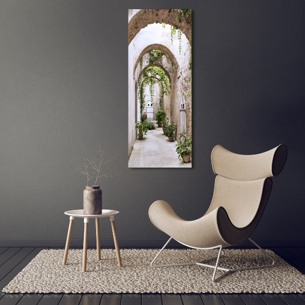 Cuadro de cristal moderno efecto brillo vertical Arcade en el castillo