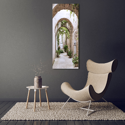 Cuadro de cristal moderno efecto brillo vertical Arcade en el castillo