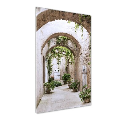 Cuadro de cristal moderno efecto brillo vertical Arcade en el castillo