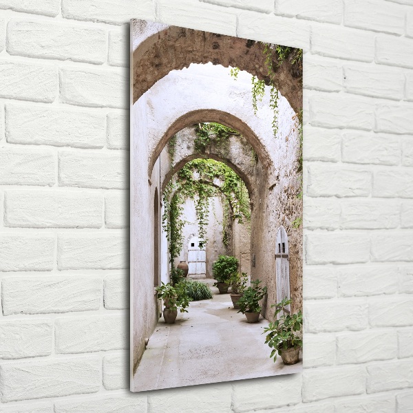 Cuadro de cristal moderno efecto brillo vertical Arcade en el castillo