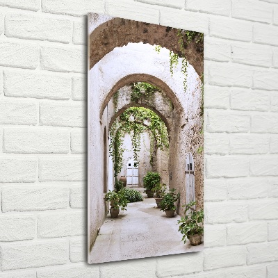 Cuadro de cristal moderno efecto brillo vertical Arcade en el castillo