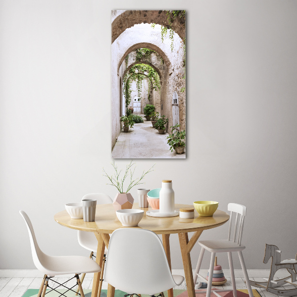 Cuadro de cristal moderno efecto brillo vertical Arcade en el castillo