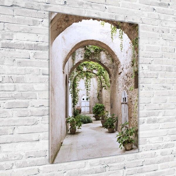Cuadro de cristal moderno efecto brillo vertical Arcade en el castillo