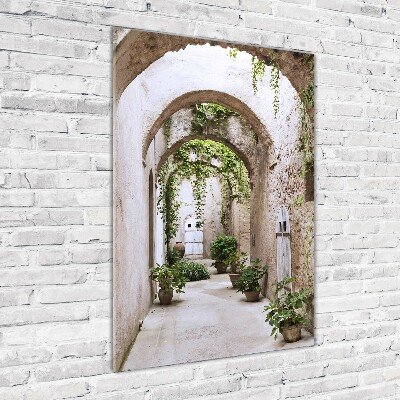 Cuadro de cristal moderno efecto brillo vertical Arcade en el castillo