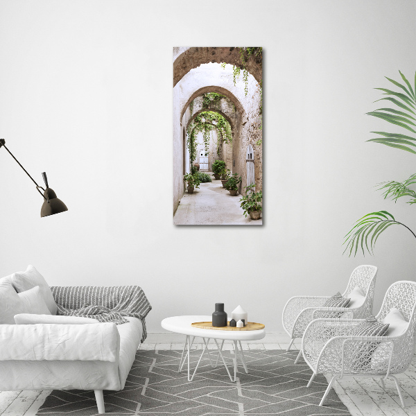 Cuadro de cristal moderno efecto brillo vertical Arcade en el castillo