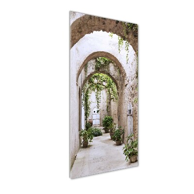 Cuadro de cristal moderno efecto brillo vertical Arcade en el castillo