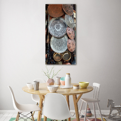 Cuadro de cristal moderno efecto brillo vertical Bazar en Damasco