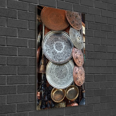 Cuadro de cristal moderno efecto brillo vertical Bazar en Damasco