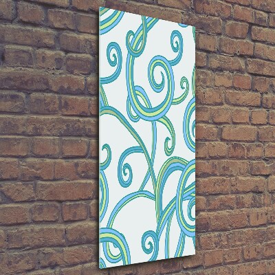 Fotocuadro de cristal elegante para hogar vertical Espirales abstractas