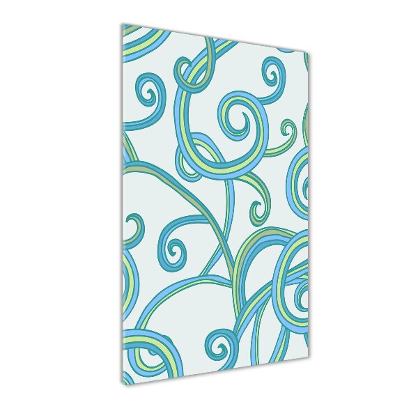 Fotocuadro de cristal elegante para hogar vertical Espirales abstractas