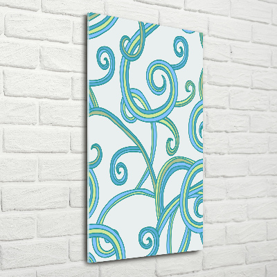 Fotocuadro de cristal elegante para hogar vertical Espirales abstractas