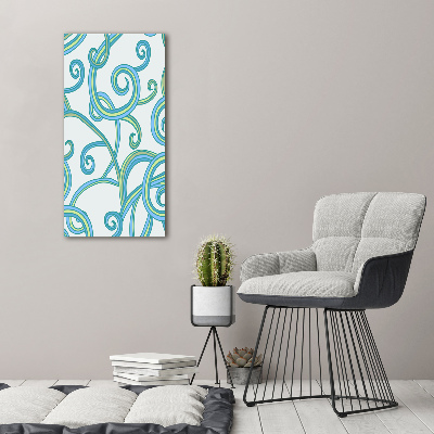 Fotocuadro de cristal elegante para hogar vertical Espirales abstractas