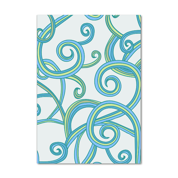 Fotocuadro de cristal elegante para hogar vertical Espirales abstractas