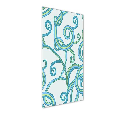 Fotocuadro de cristal elegante para hogar vertical Espirales abstractas