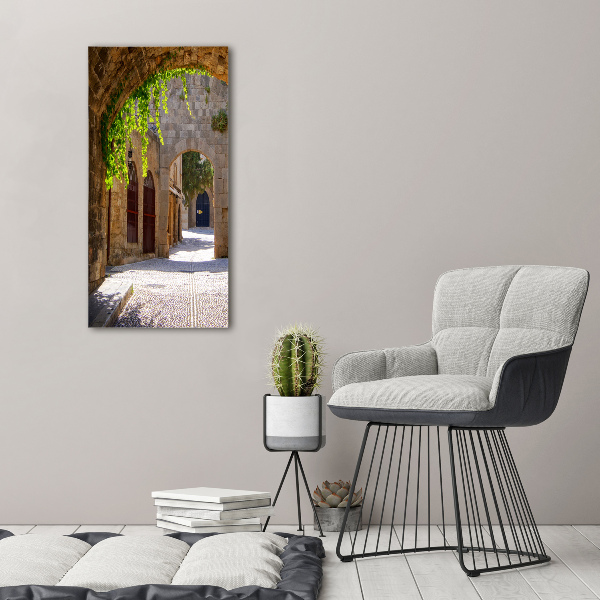 Cuadro de vidrio templado 4mm para pared vertical Calles con encanto