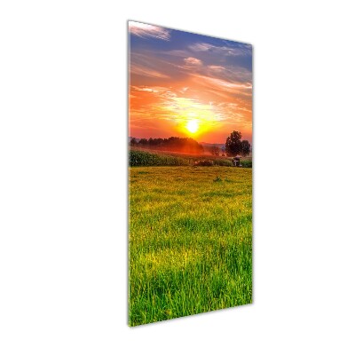 Fotocuadro de cristal elegante para hogar vertical Atardecer