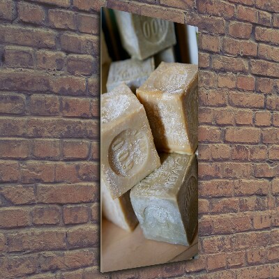 Cuadro decorativo en cristal con canto pulido vertical Jabón