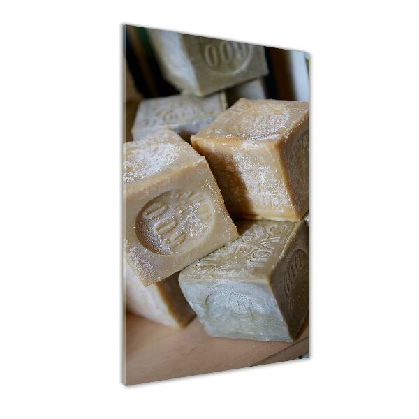 Cuadro decorativo en cristal con canto pulido vertical Jabón