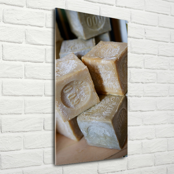 Cuadro decorativo en cristal con canto pulido vertical Jabón
