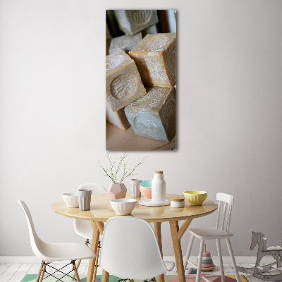 Cuadro decorativo en cristal con canto pulido vertical Jabón