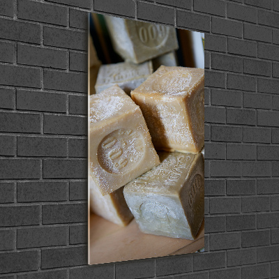 Cuadro decorativo en cristal con canto pulido vertical Jabón