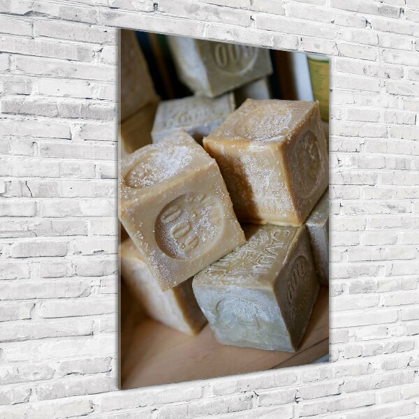 Cuadro decorativo en cristal con canto pulido vertical Jabón