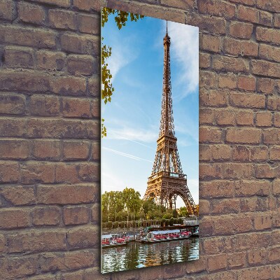 Fotocuadro de cristal elegante para hogar vertical Torre Eiffel de París